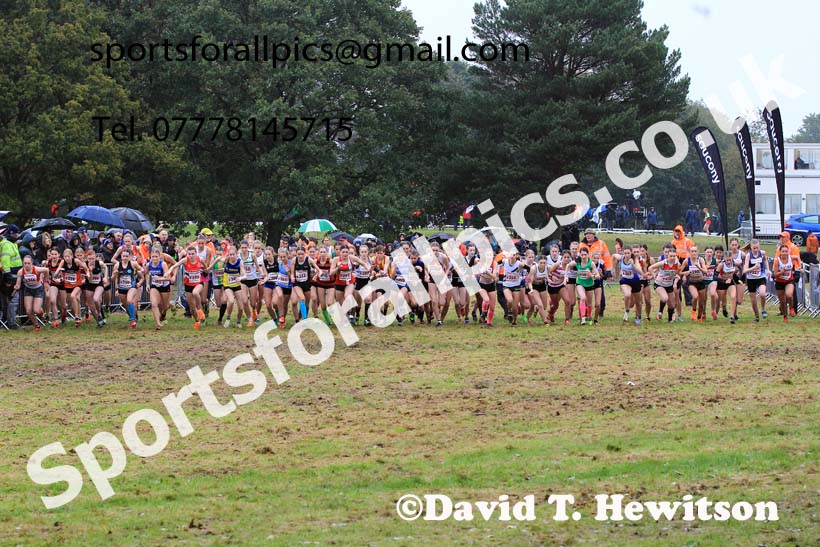 Womens Under-17s 2023 National Cross Country Relays, Berry Hill Park, Mansfield.  Photo: David T. Hewitson/Sports for All Pics